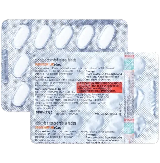 diamicron xr 60mg tablet 15's
